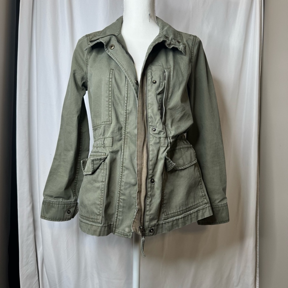 Madewell Green Utility Jacket with Adjustable Waist Size Small - Medium - Picture 2 of 15